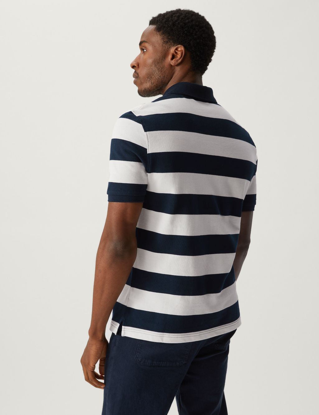 Pure Cotton Striped Polo Shirt image 4