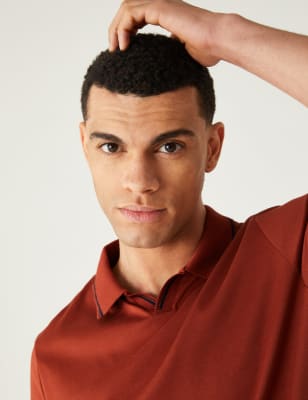 

Mens M&S Collection Pure Cotton Tipped Polo Shirt - Copper Tan, Copper Tan