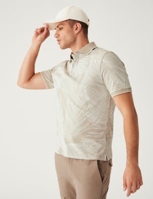 Foliage printed polo shirt