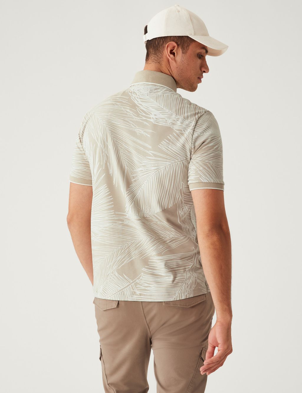 Pure Cotton Leaf Print Polo Shirt image 2
