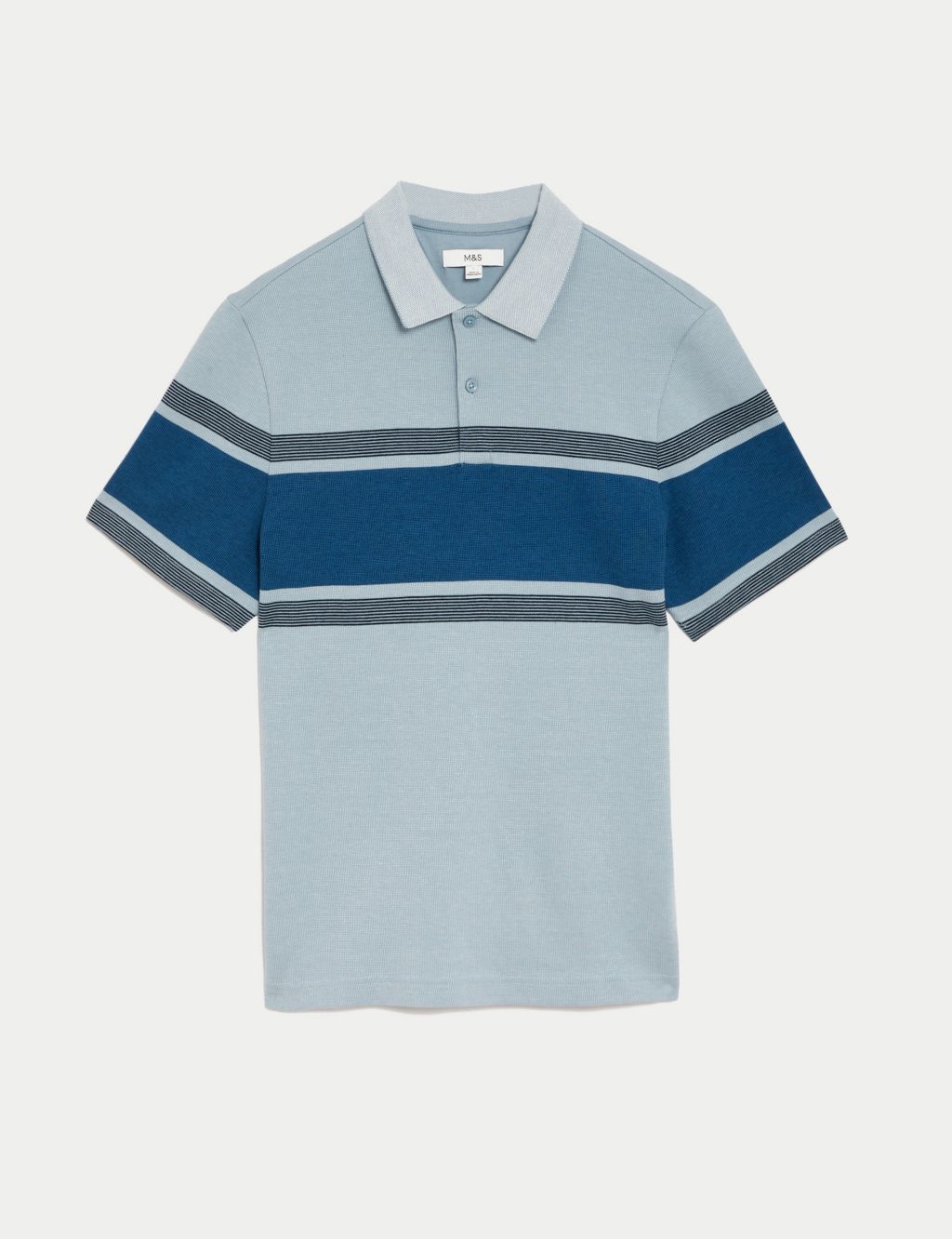 Pure Cotton Striped Double Knit Polo Shirt image 2