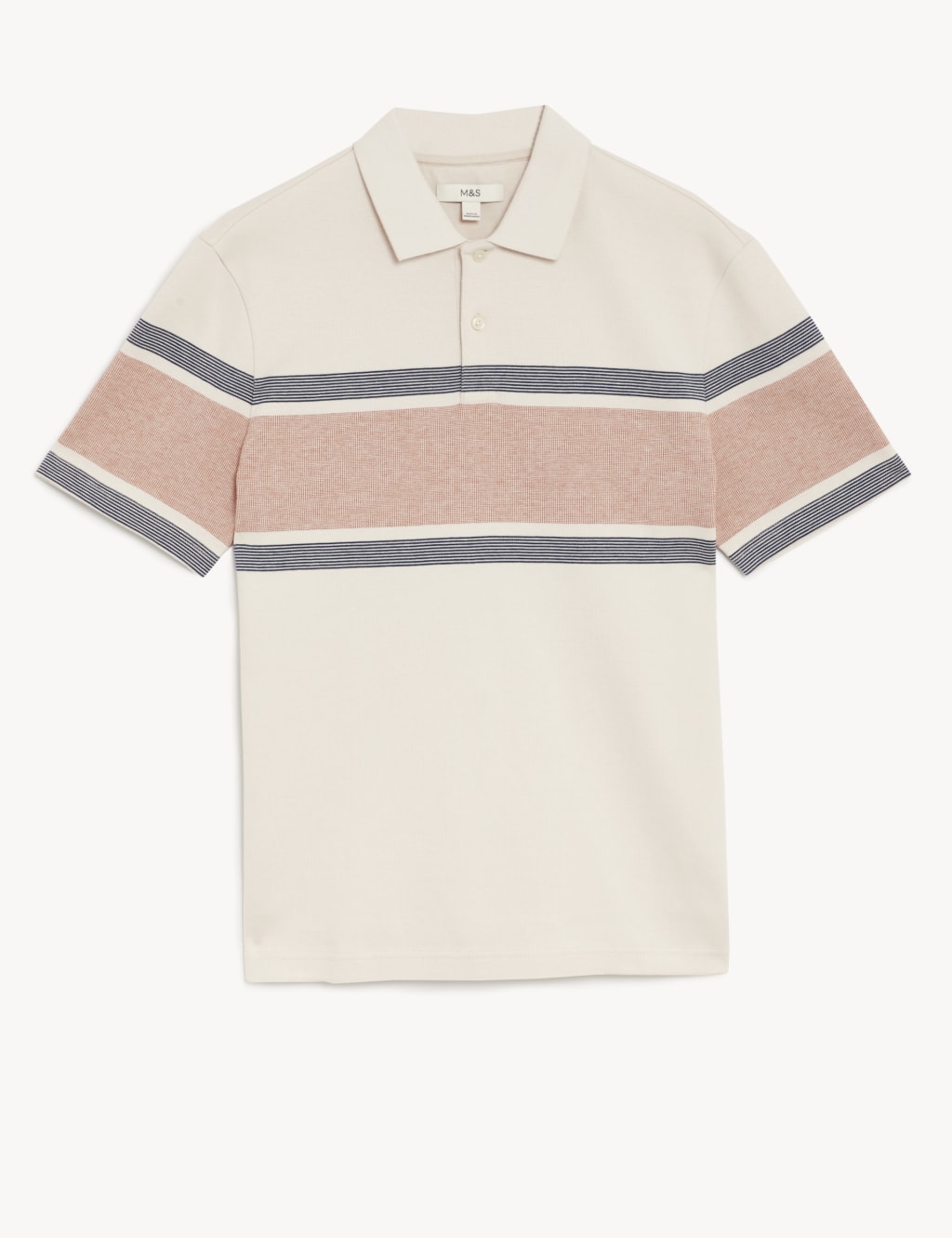 Pure Cotton Striped Double Knit Polo Shirt image 2