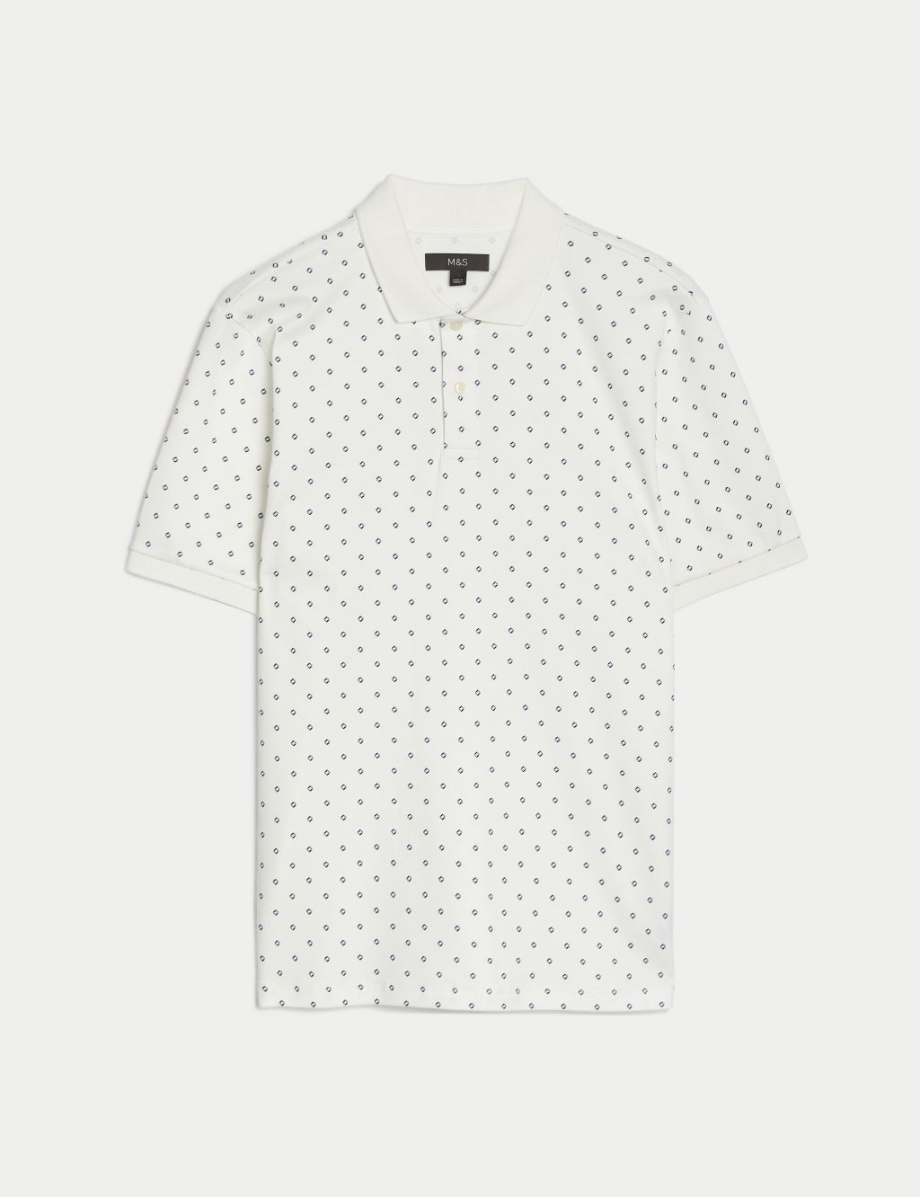Pure Cotton Geometric Print Polo Shirt image 2