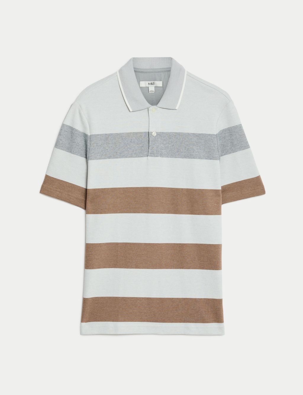 Pure Cotton Double Knit Striped Polo Shirt image 2