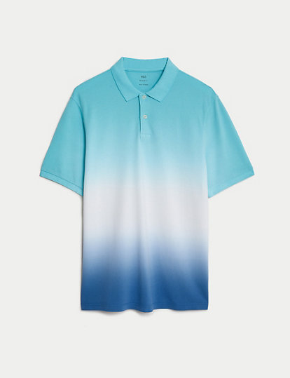 Pure Cotton Ombre Pique Polo Shirt