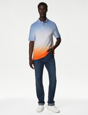 Pure Cotton Ombre Pique Polo Shirt