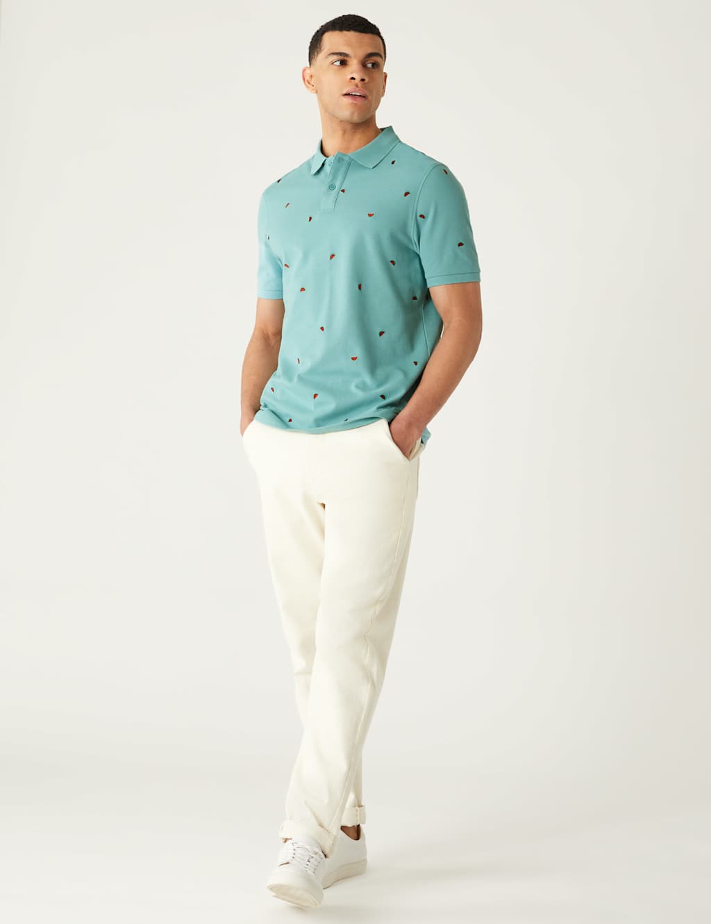 Pure Cotton Pique Embroidered Polo Shirt image 2