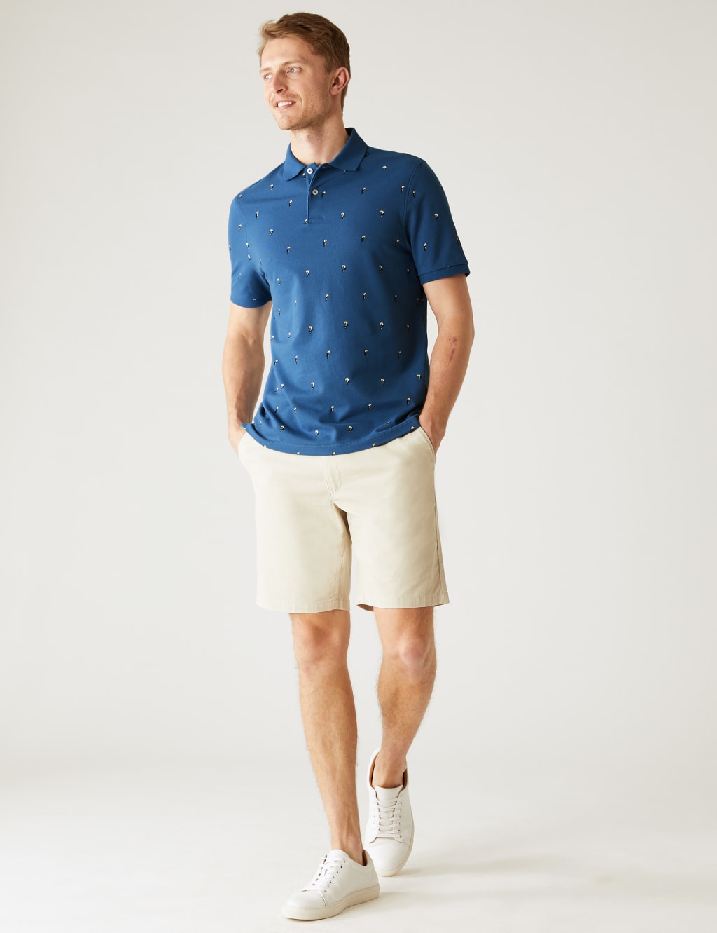 Pure Cotton Cactus Print Polo Shirt image 3