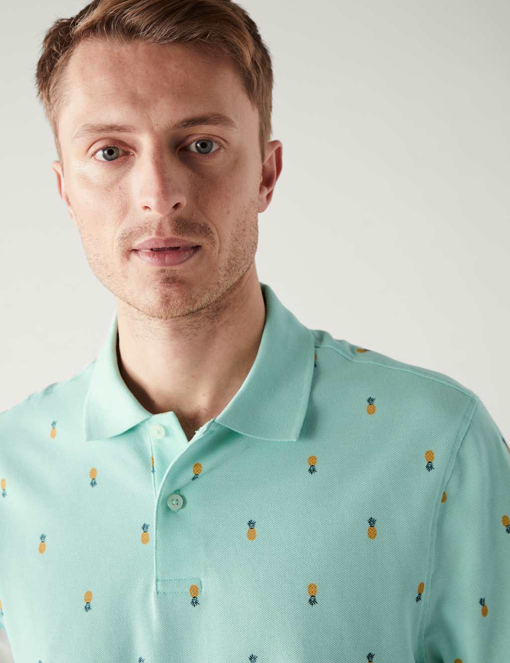 Pure Cotton Cactus Print Polo Shirt image 2