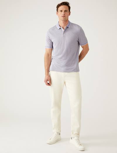 Modal Rich Tipped Collar Polo Shirt