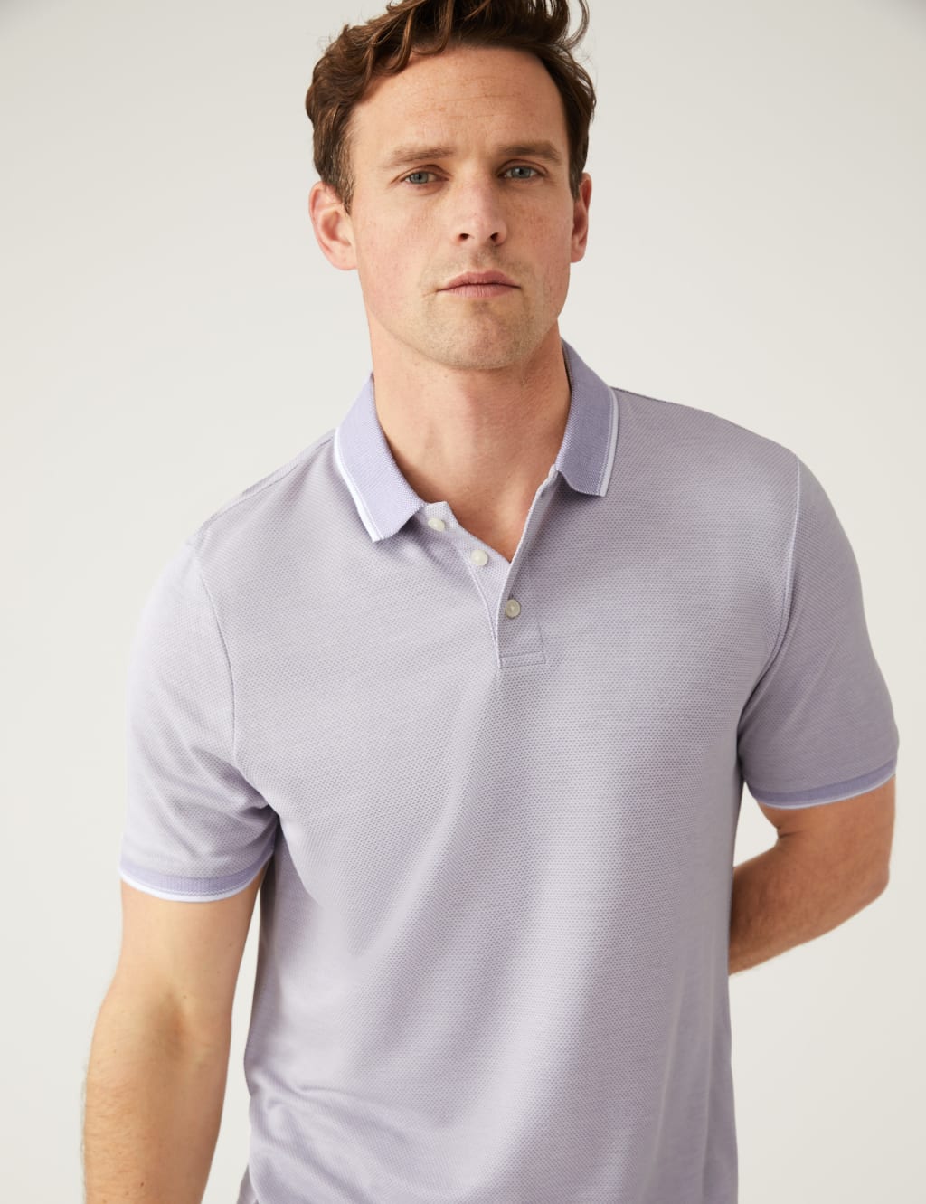 Modal Rich Tipped Collar Polo Shirt image 2