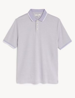Modal Rich Tipped Collar Polo Shirt