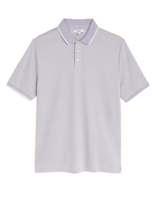 

Mens M&S Collection Poloshirt mit hohem Modalanteil - Dark Lilac, Dark Lilac