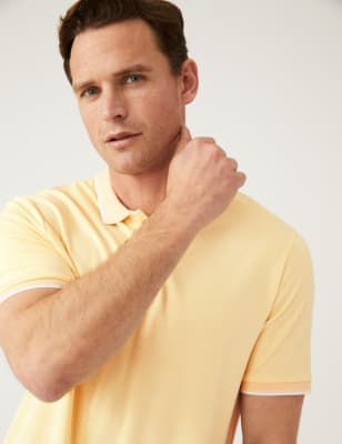 

M&S Collection Polo de modal con cuello con ribeteMens - Sunshine, Sunshine