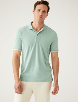 Modal Rich Tipped Collar Polo Shirt