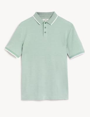 

Mens M&S Collection Modal Rich Tipped Collar Polo Shirt - Fresh Green, Fresh Green