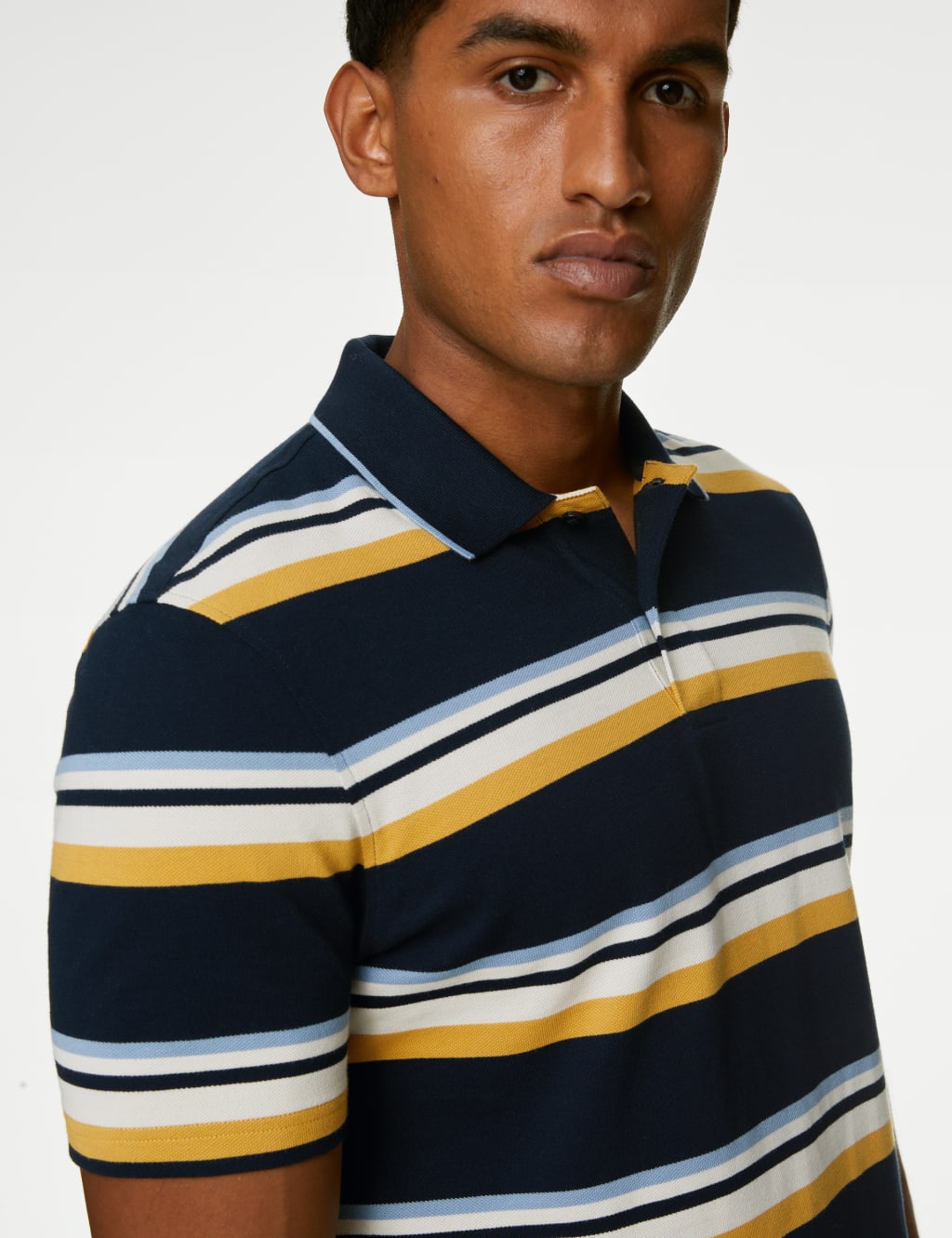 Pure Cotton Striped Polo Shirt image 3