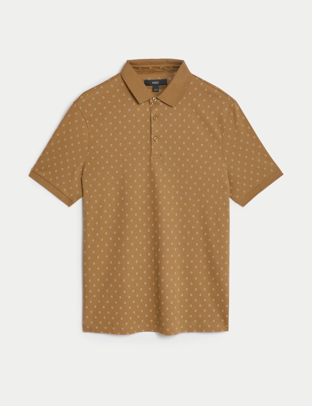 Pure Cotton Geometric Print Polo Shirt image 2