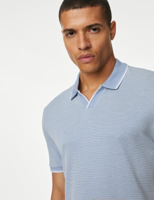 

Mens M&S Collection Revere Polo Shirt - Steel Blue, Steel Blue
