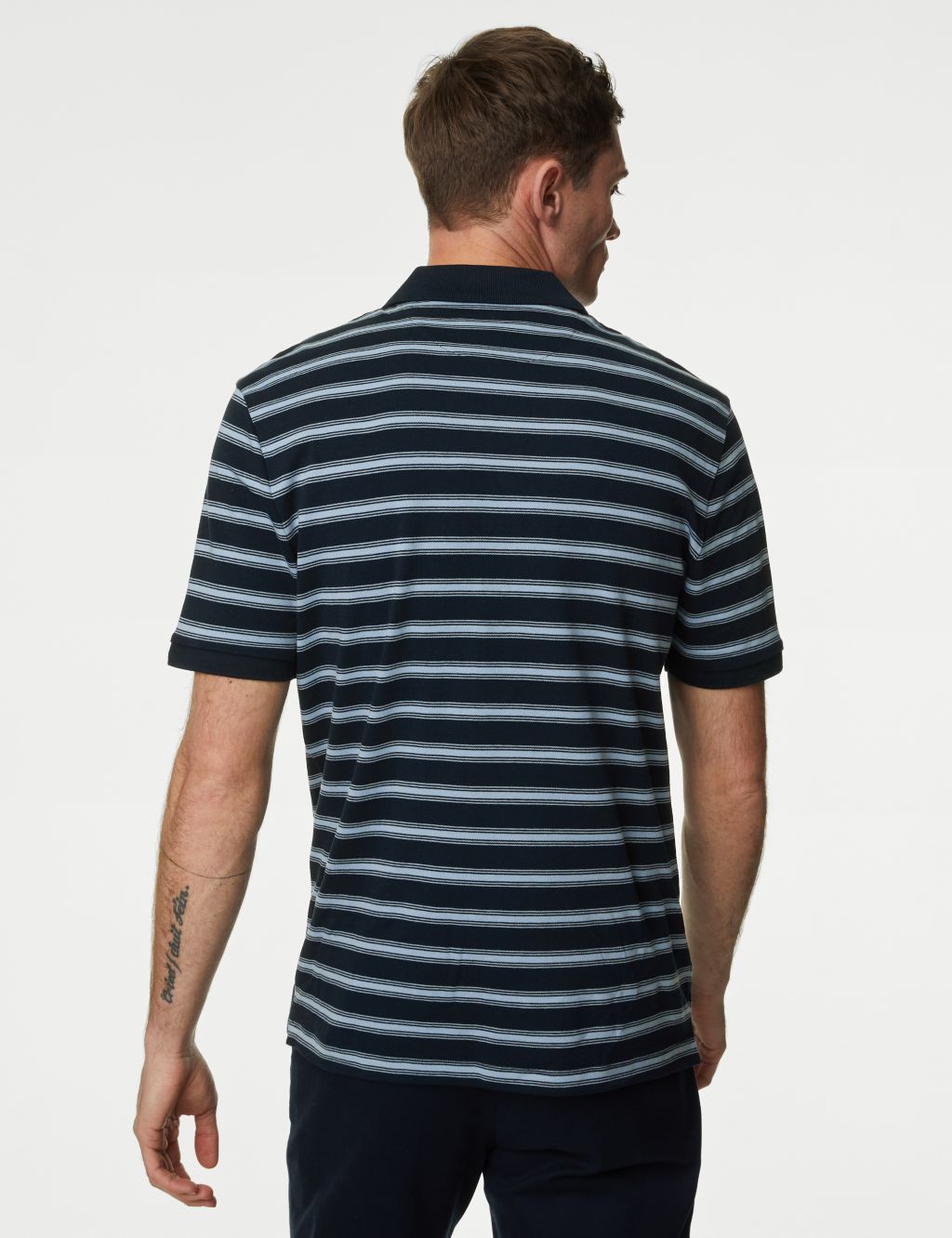 Pure Cotton Striped Polo Shirt image 5