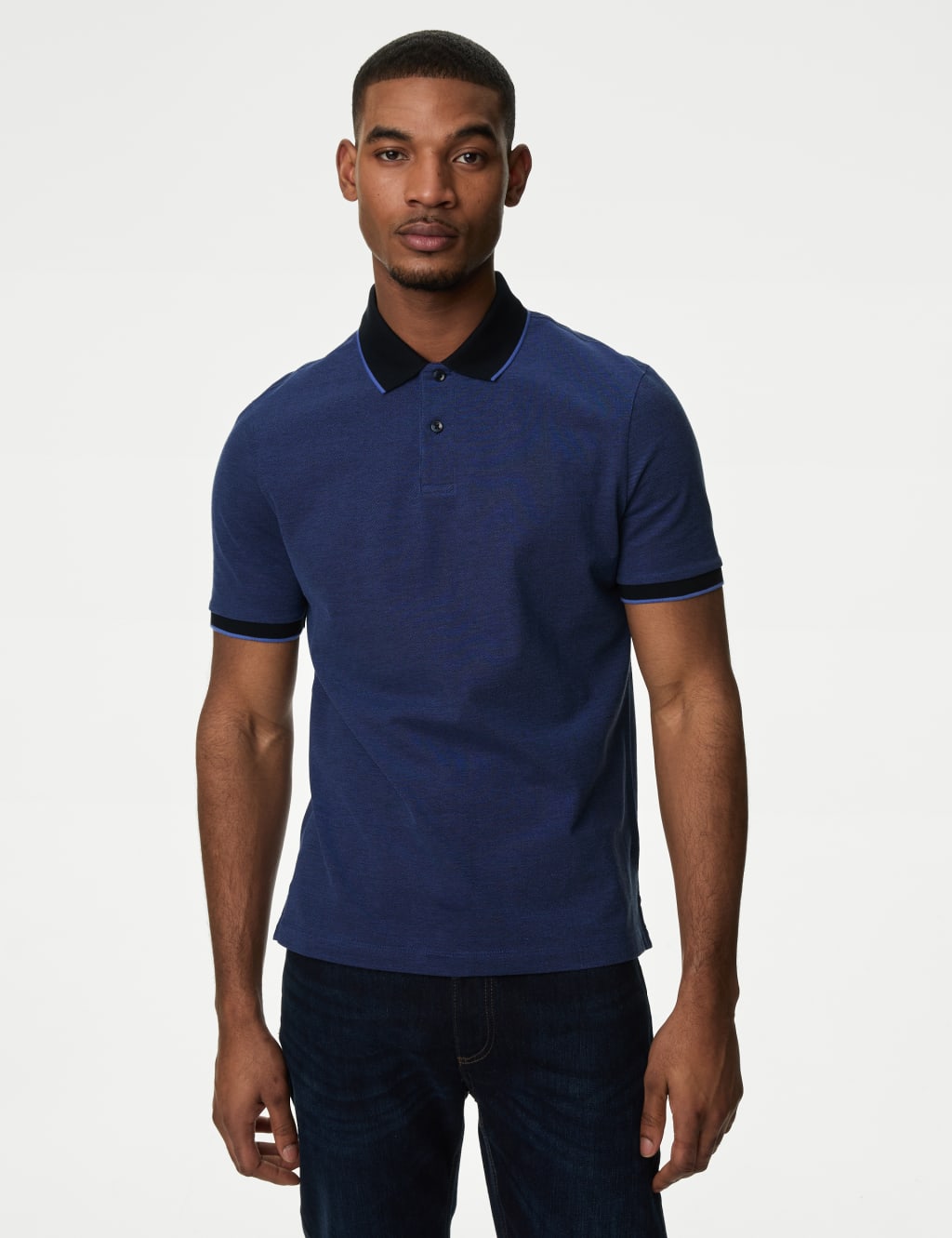 Blue cotton sales polo shirts