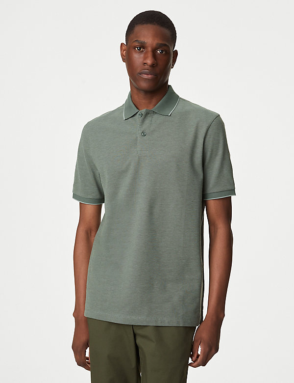 Pure Cotton Tipped Pique Shirt - MY