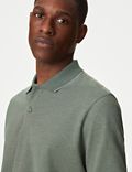 Piqué-Hemd aus reiner Baumwolle mit Kontrastelementen