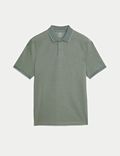 Piqué-Hemd aus reiner Baumwolle mit Kontrastelementen