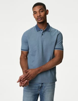 Pure Cotton Tipped Pique Shirt