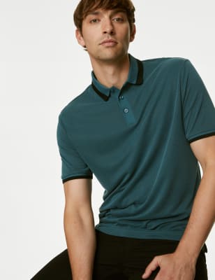 

Mens M&S Collection Modal Rich Soft Touch Tipped Polo Shirt - Dark Evergreen, Dark Evergreen