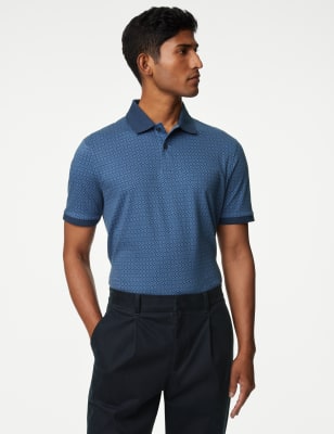 

Mens M&S Collection Poloshirt aus reiner Baumwolle - Blue Mix, Blue Mix