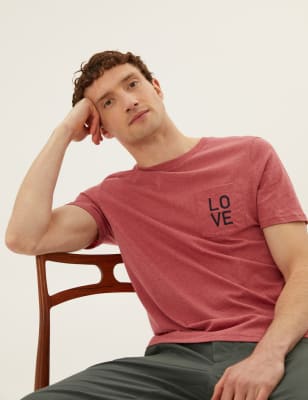 

M&S Collection Camiseta 100% algodón con bordadoMens - Medium Pink, Medium Pink