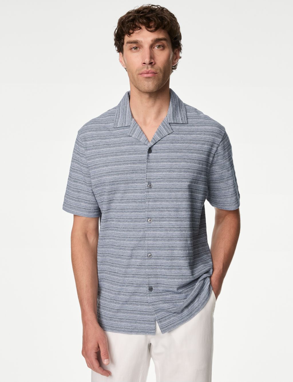 Cotton Rich Button Through Polo Shirt