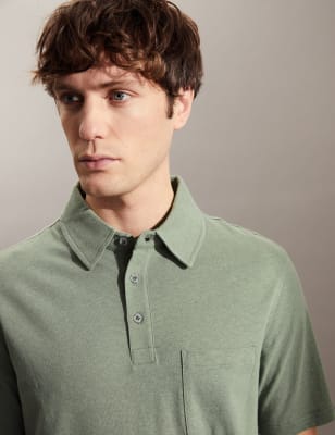 

JAEGER Mens Polohemd mit hohem Baumwollanteil - Green, Green