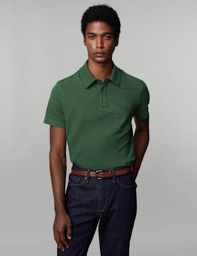 Pure Cotton Pique Polo Shirt