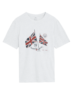 

Mens M&S Collection Pure Cotton Jubilee T-Shirt - Ecru, Ecru