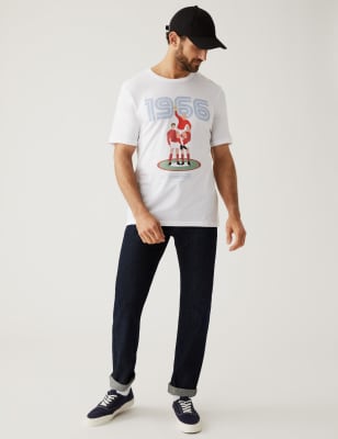 

Mens M&S Collection Men's Pure Cotton England Subbuteo™ T-Shirt - White, White