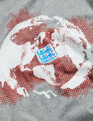 

Mens M&S Collection Men's Pure Cotton England Globe T-Shirt - Grey, Grey
