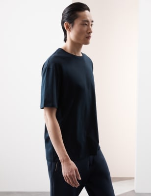 Autograph Men's nPure Supima Cotton Oversized T-Shirt - SREG - Dark Navy, Dark Navy,Sage Green,Black