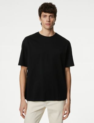 

Mens Autograph nPure Supima Cotton Oversized T-Shirt - Black, Black