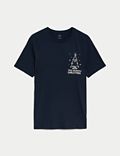 Puur katoenen kerst-T-shirt met 'Tree-Mendous'