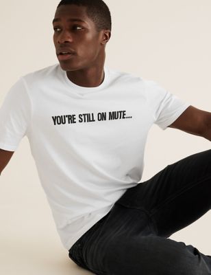  T-shirt 100 % coton à motif graphique - White
