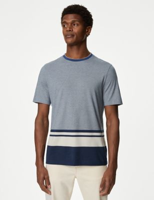 Pure Cotton Striped T-Shirt - JP