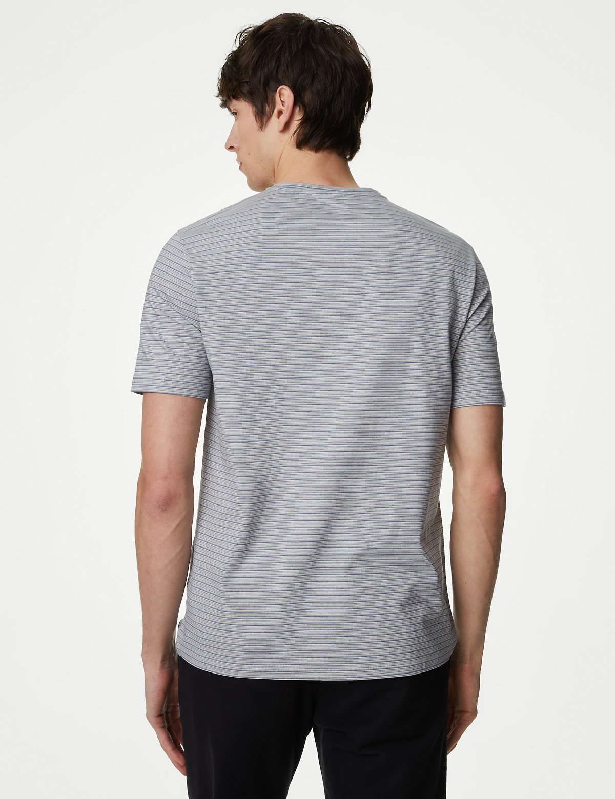 Pure Cotton Striped Textured T-Shirt