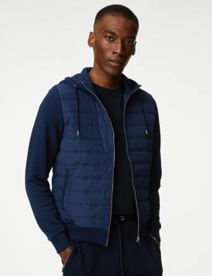 

Mens Autograph Quilted Hoodie - Dark Navy, Dark Navy