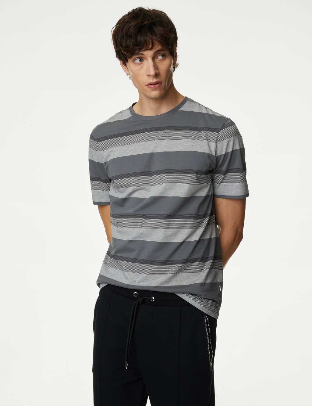 Pure Cotton Striped T-Shirt image 4