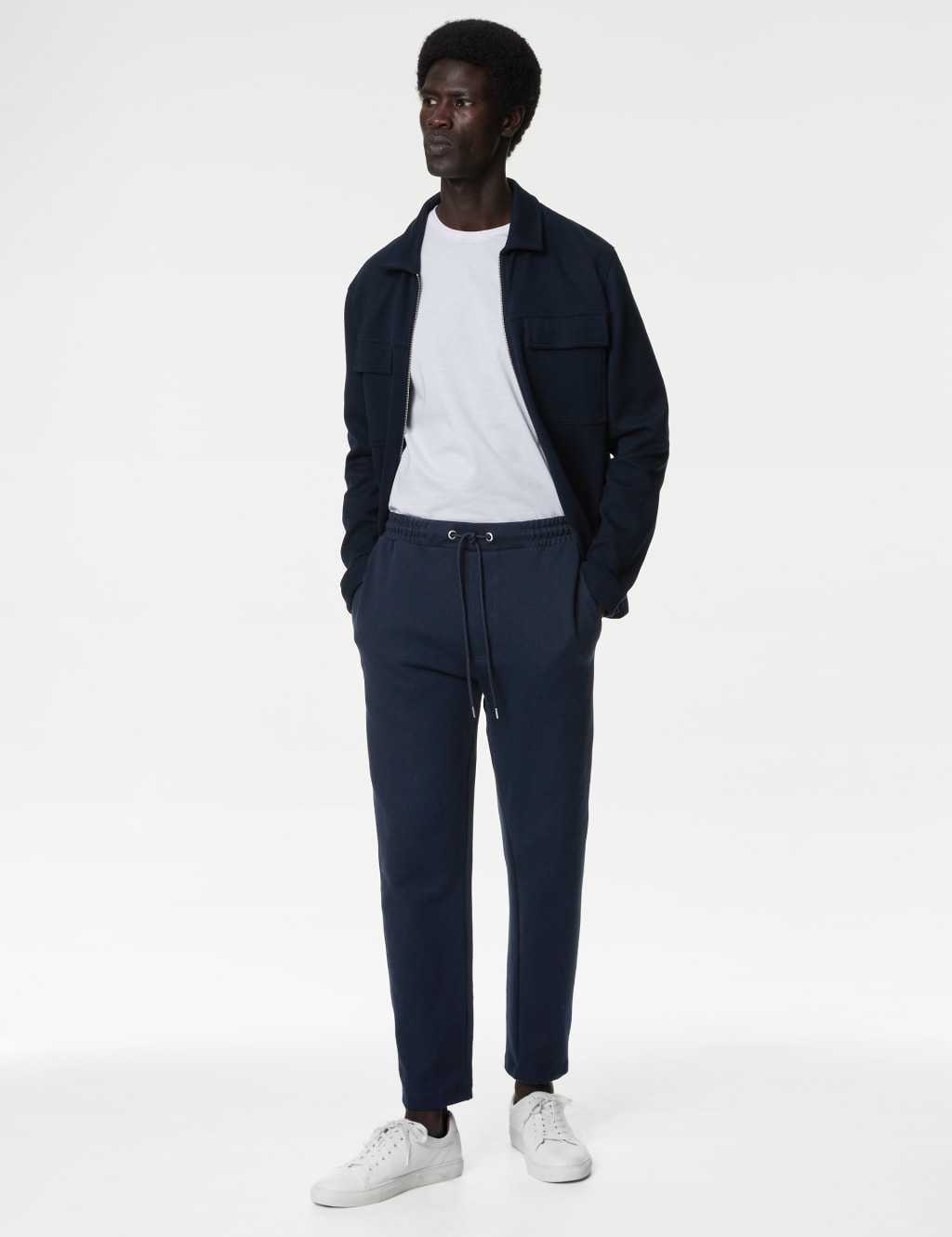 Marks and spencer navy joggers sale