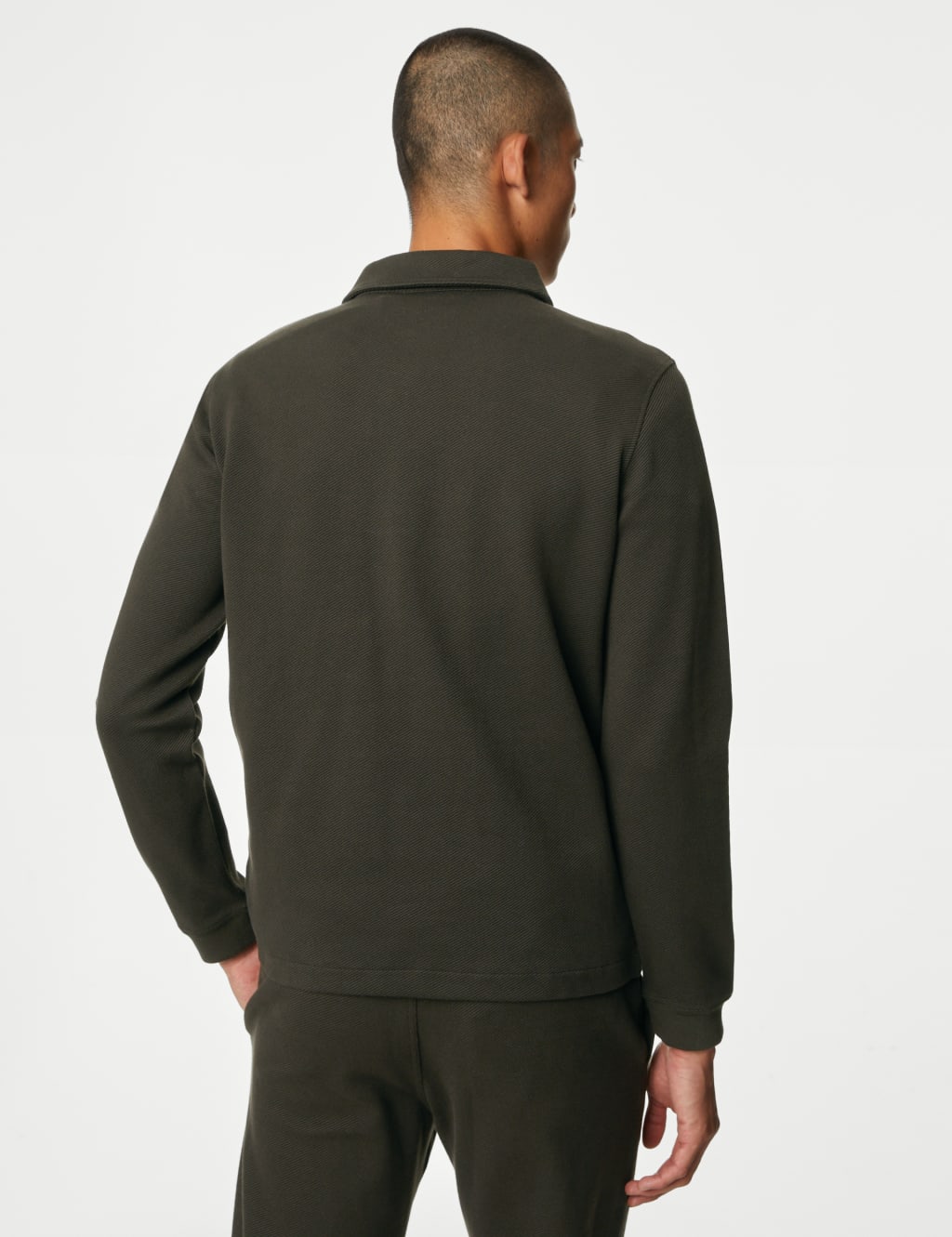 Cotton Rich Textured Half Zip Sweatshirt image 5