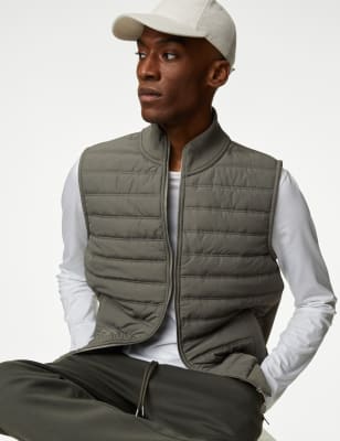 

Mens Autograph Cotton Blend Zip Up Gilet - Sage Green, Sage Green