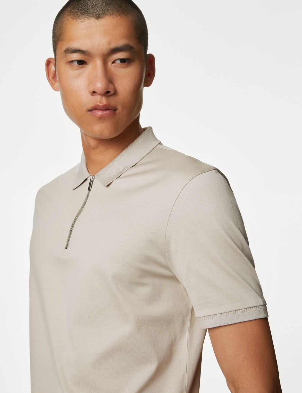 Pure Supima® Cotton Half Zip Polo Shirt image 3